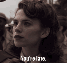 Peggy Carter Hayley Atwell GIF - Peggy Carter Hayley Atwell Youre Late GIFs