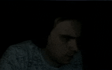 a blurry picture of a person 's face in the dark