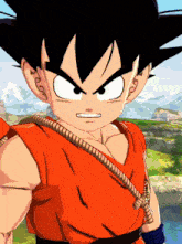 a close up of a cartoon character with a serious look on his face