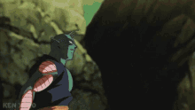 a cartoon of a man standing next to another man with a lightning bolt coming out of his hand .