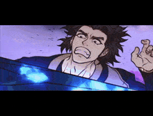 a cartoon of a man with a very angry face