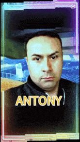 a picture of a man with the name antony