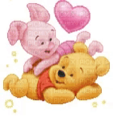 Pooh Piglet GIF - Pooh Piglet Heart GIFs