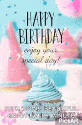 happy birthday enjoy your special day ! 70th wow ! beautiful enjoy every minute !
