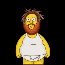 a cartoon character with a beard wearing underwear