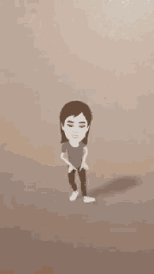 a cartoon of a woman dancing on a brown background .
