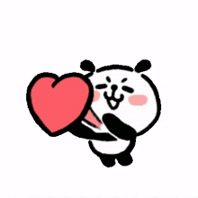 animal panda cute heart love