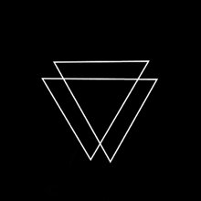 a white triangle on a black background
