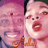 a picture of a man and a woman with the word melluri on the bottom right