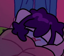 a cartoon drawing of a person laying on a bed