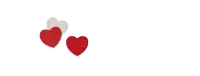 three hearts are lined up on a white background that says picmix