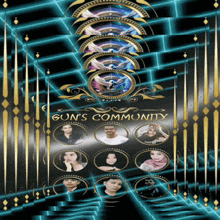 a poster for gun 's community shows a bunch of people in circles