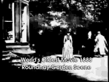 Roundhay Garden Scene - World'S Oldest Movie - 1888 - Was Shot By Louise Le Prince GIF - Roundhay Garden Scene Black And White Film GIFs