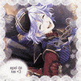 a picture of a person with the words epel de kei < 3