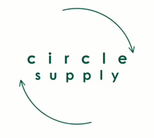 the logo for circle supply has a green arrow