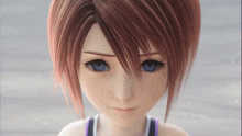 Kairi Looking Up Worried Kingdom Hearts 1 GIF