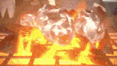 a pile of crumpled paper is sitting on a fire