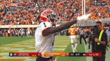 a football game between georgia and tennessee is on cbs