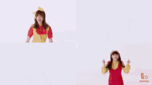a group of girls are standing next to each other in front of a white background and the words `` special thanks '' are on the bottom .