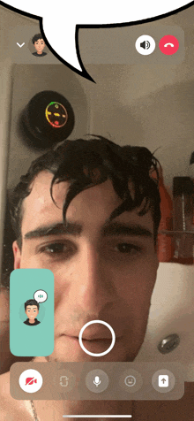 a man in a bathtub with a speech bubble above his head
