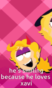 a cartoon character is smiling because he loves xavi