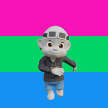 a cartoon character wearing a hoodie that says thot on it