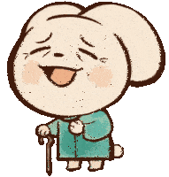 a cartoon rabbit with a cane is smiling and laughing