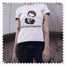 Justice For Johnny Depp Shirt GIF - Justice For Johnny Depp Shirt Pose GIFs