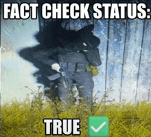 a picture of a man with a gun and the words " fact check status true " below him