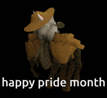 a picture of a monster with the words happy pride month on the bottom