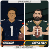 a chicago and green bay football game is scheduled for december 12 at 8:20 pm et