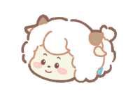a cartoon drawing of a sheep 's head with a bow in its hair