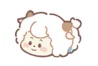 a cartoon drawing of a sheep 's head with a bow in its hair