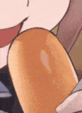 a close up of a person 's leg with a bun on it