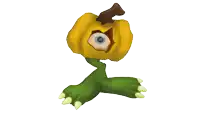 a cartoon drawing of a monster with a yellow pumpkin head