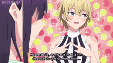 a cartoon of a girl talking to another girl with nbds sama written in the corner