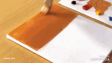 a painting is being painted on a canvas with the words made in animatica on the bottom