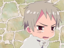 a close up of a cartoon character 's face with a surprised look on his face