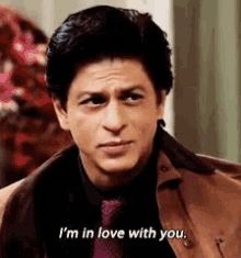 Srk, Saying "Im In Love With You In Hindi" GIF - In Love Srk Bollywood GIFs