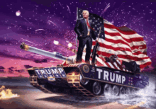 Happy4th Of July Tank GIF - Happy4th Of July Tank Trump GIFs
