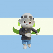 a cartoon character wearing a hoodie that says shot