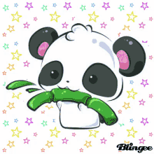 cute panda bamboo sparkle stars