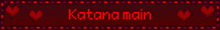 a red background with the word katana main in the middle