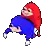 a pixel art of knuckles carrying sonic the hedgehog .