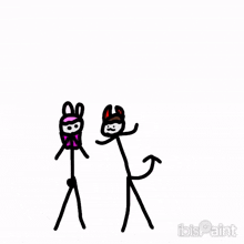 a drawing of two stick figures standing next to each other with ibis paint in the bottom right corner