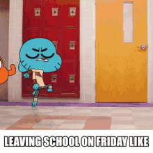 Leaving School On Friday Gumball GIF - Leaving School On Friday Gumball Darwin GIFs