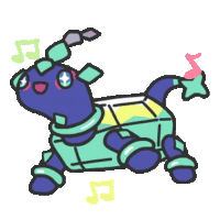 a cartoon drawing of a turtle with a horn and a star on its tail