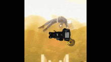 a drawing of a person flying through the air with the number 1 on the bottom