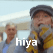 hiya is the word that is on a person 's face