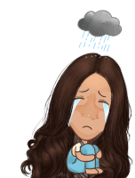 Depressed Raining Sticker - Depressed Raining Crying Stickers